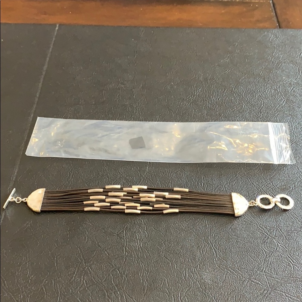 Silpada Speed of Light Leather 925 Bracelet B3183